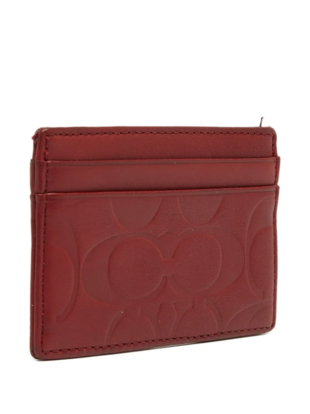 COACH Pre-owned Embossed Leather Cardholder In Red