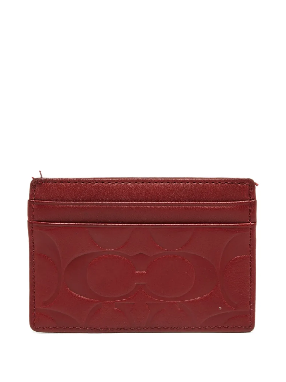 COACH Pre-owned Embossed Leather Cardholder In Red