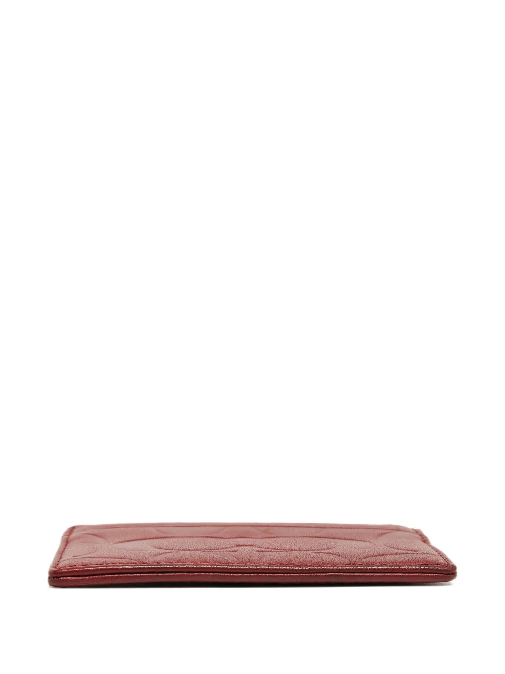 COACH Pre-owned Embossed Leather Cardholder In Red