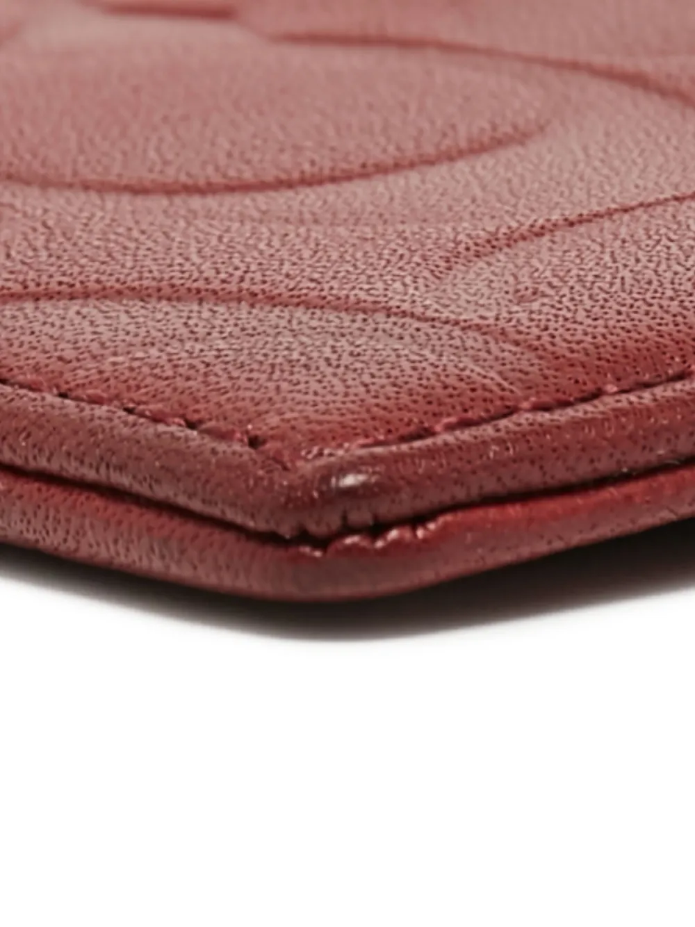 COACH Pre-owned Embossed Leather Cardholder In Red