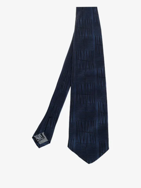 Gianfranco Ferré Pre-Owned striped zigzag embroidered tie