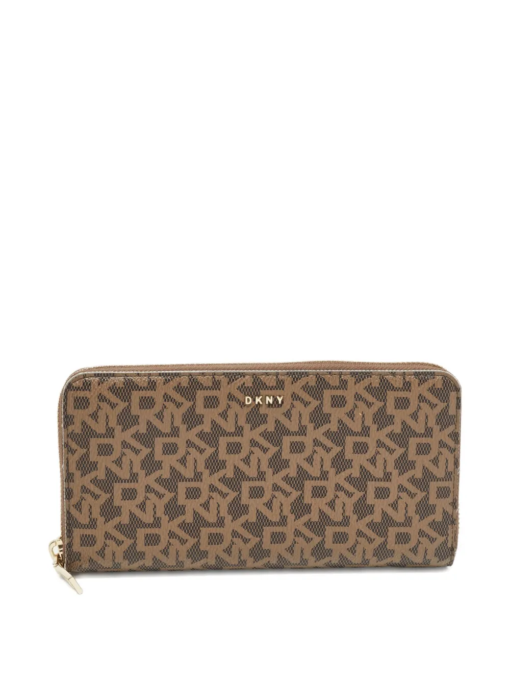 Pre-owned Dkny Logo-pattern Wallet In Brown