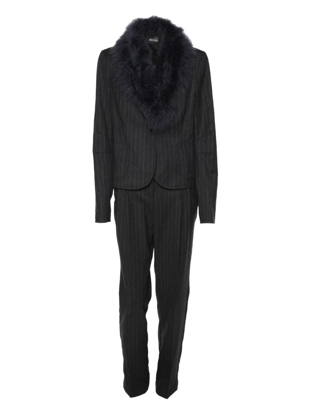 Pre-owned Love Moschino Pinstripe-pattern Suit In Gray