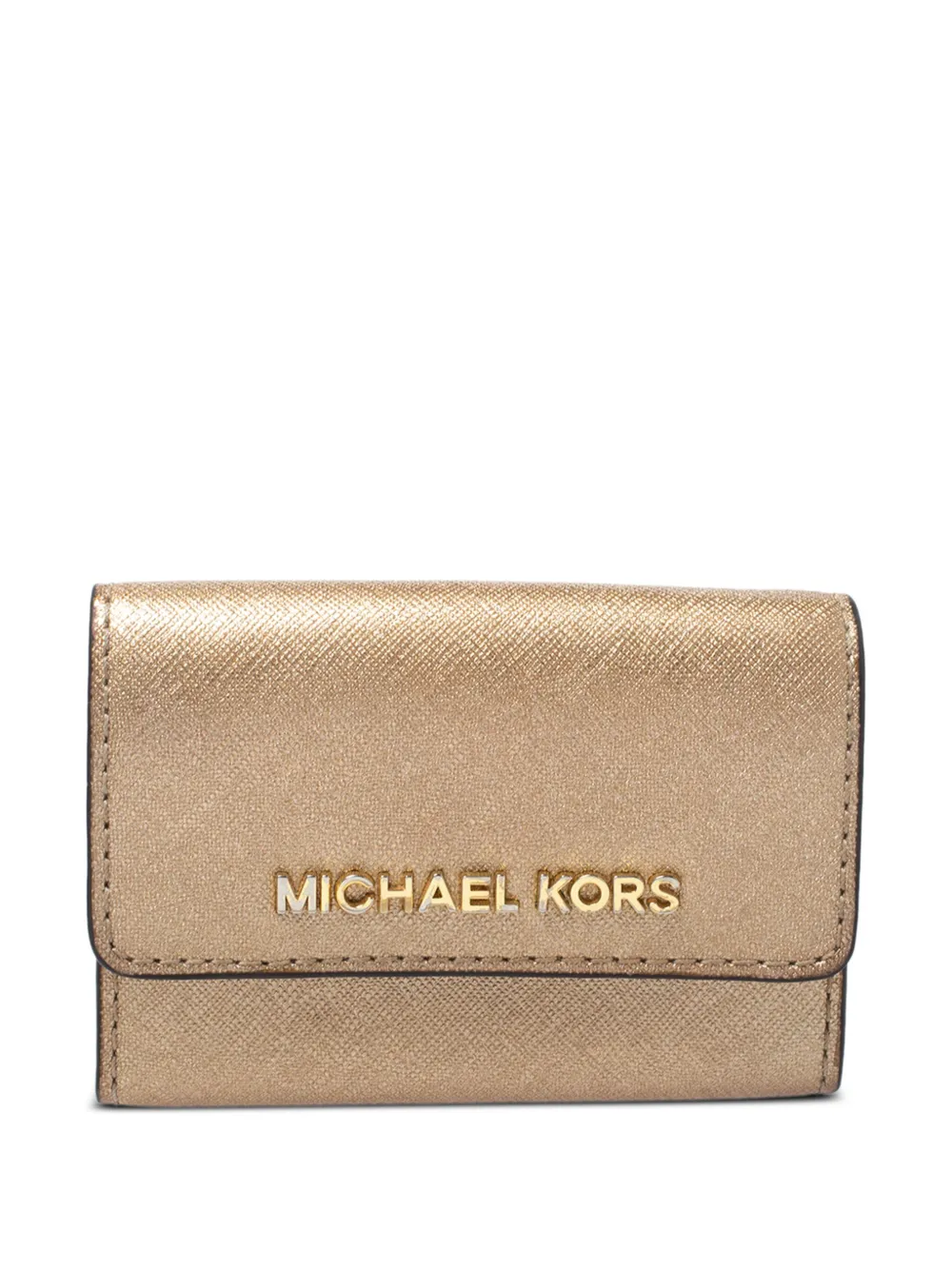 Michael+Kors+porte-cartes+en+cuir+à+fini+metallise