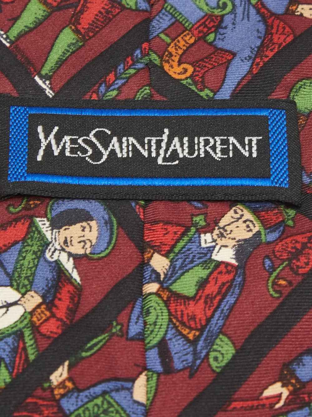 Pre-owned Saint Laurent Graphic-print Silk Tie In Red