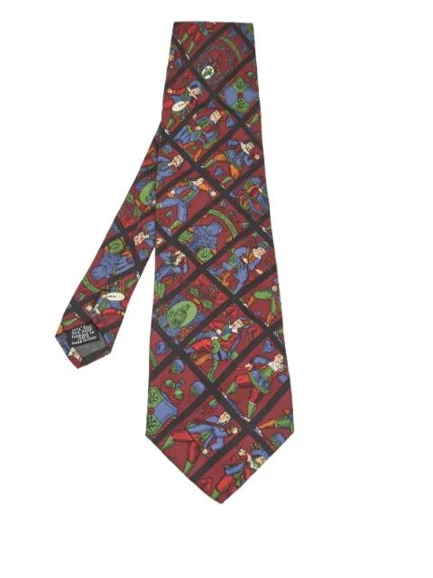 Saint Laurent Pre-Owned graphic-print silk tie