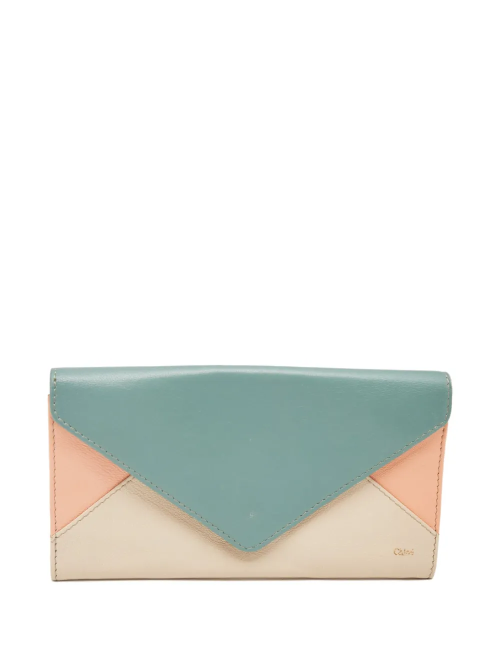 Chloé Pre-Owned cartera de piel con diseño color block | neutro | Image 1