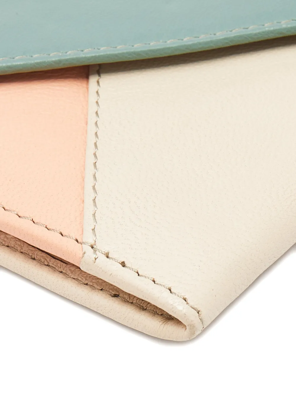 Pre-owned Chloé Colour-block Leather Wallet In Neutral