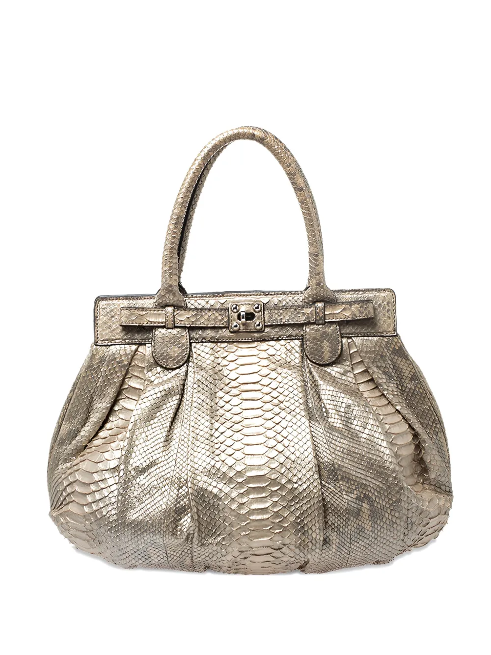 Zagliani 2000s python puffy bag | Gold | Image 1