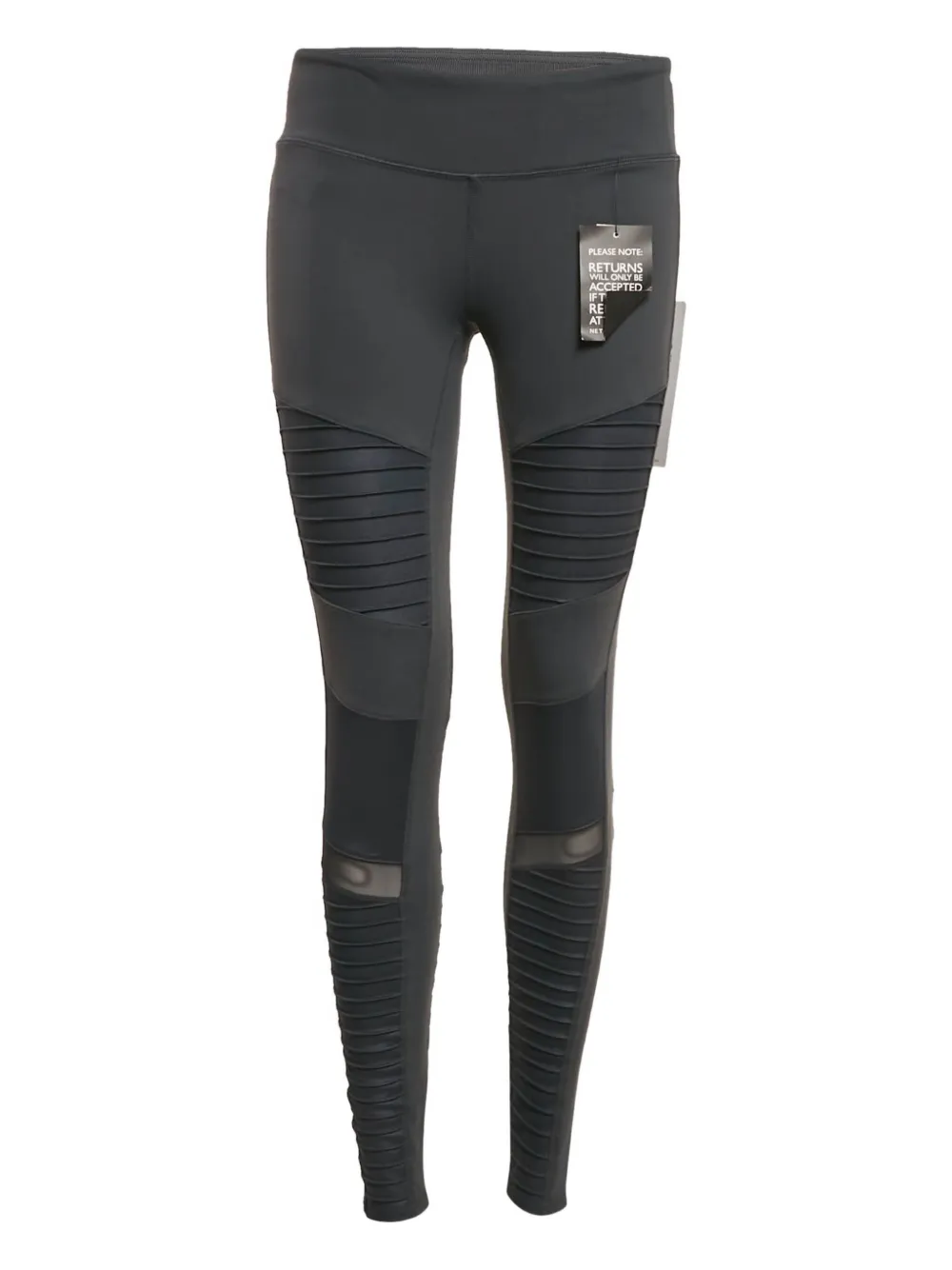 Pre-owned Alo Yoga Mesh-panel Jersey Leggings In Black