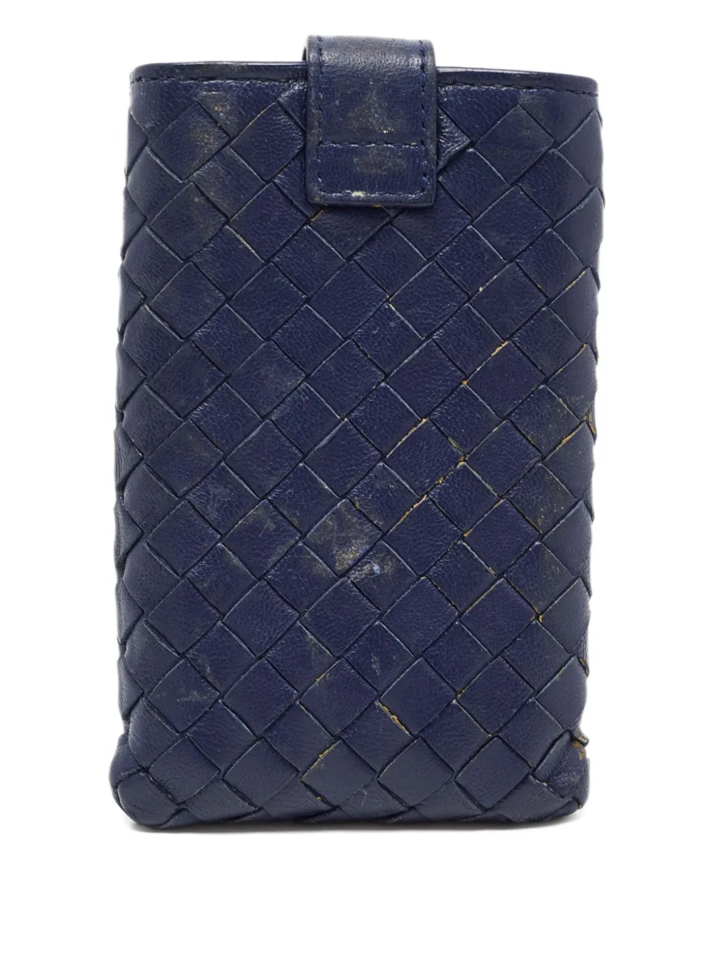 Bottega Veneta Pre-owned 2000s Intrecciato Leather Phone Case in Blue, view 2
