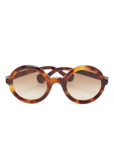 Moncler Vintage lentes de sol con armazón redonda estilo carey