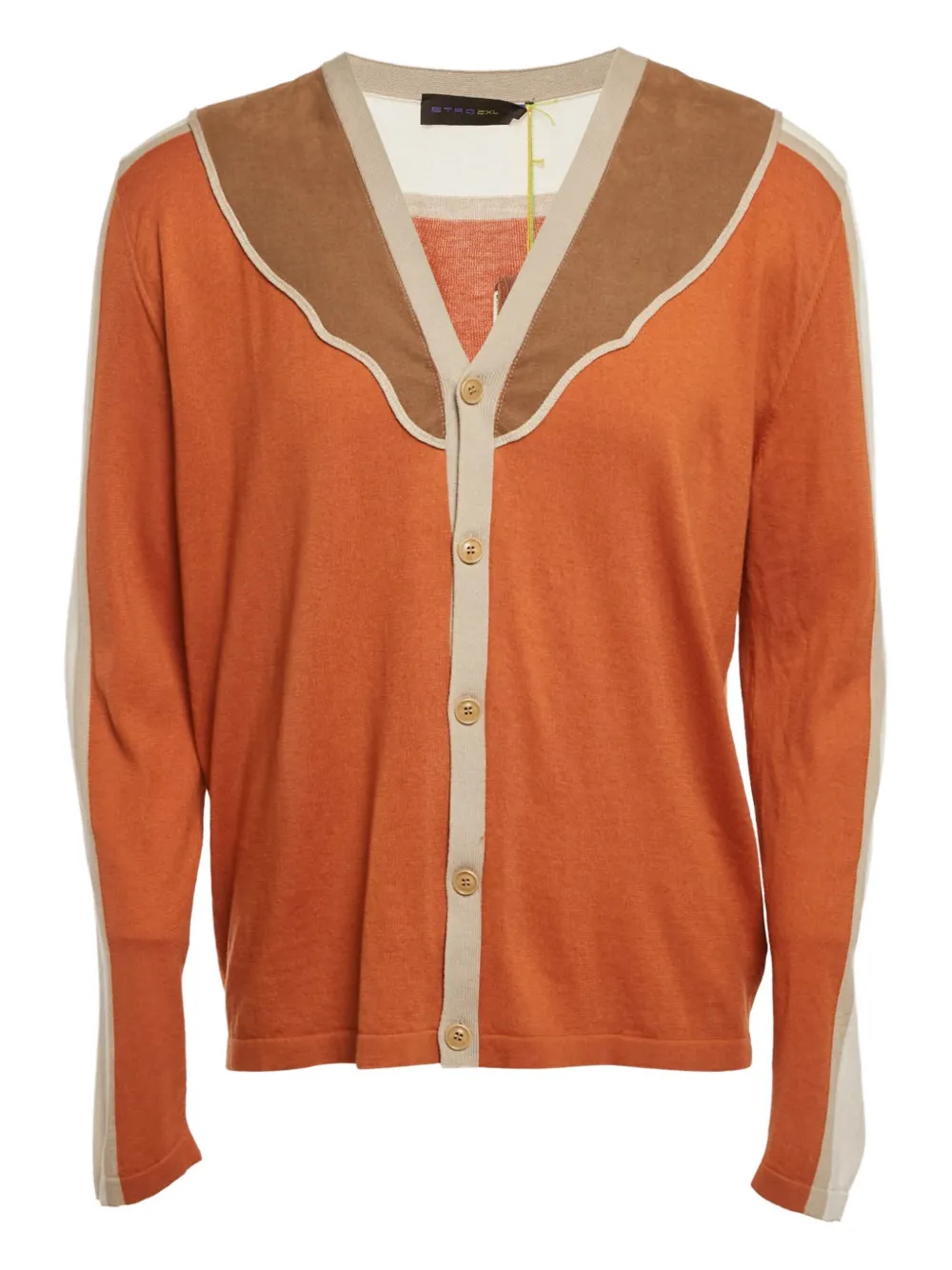 Etro Pre-Owned cardigan à bords en daim (années 2000) | orange | Image 1