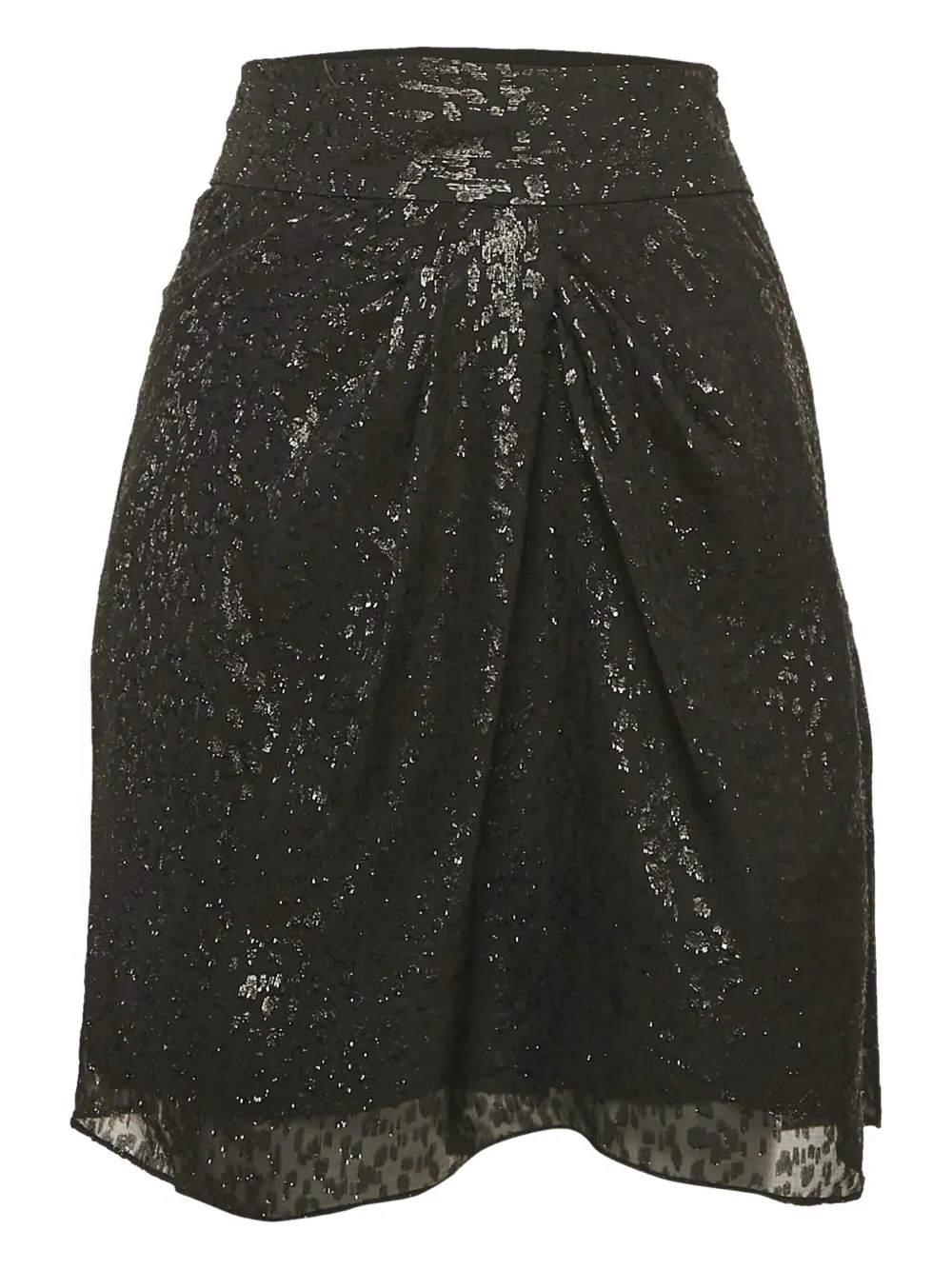 Pre-owned Iro 2020 Metallic-print Mini Skirt In Black