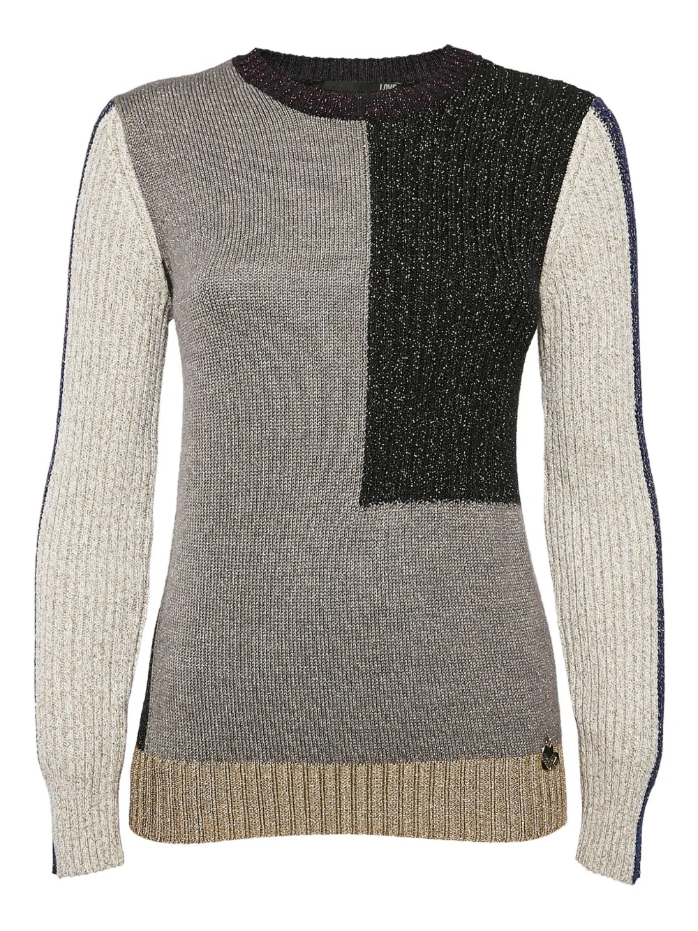 Love Moschino Maglione in lurex con design color-block - Marrone