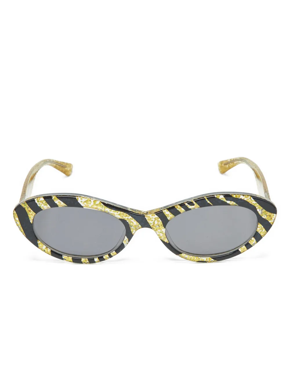 Alexander McQueen Pre-Owned Occhiali da sole cat-eye con stampa - Giallo