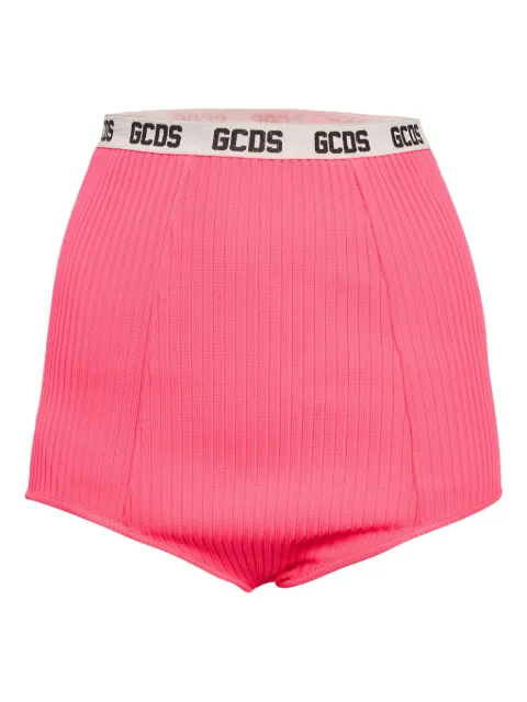 GCDS ribbed logo-band shorts