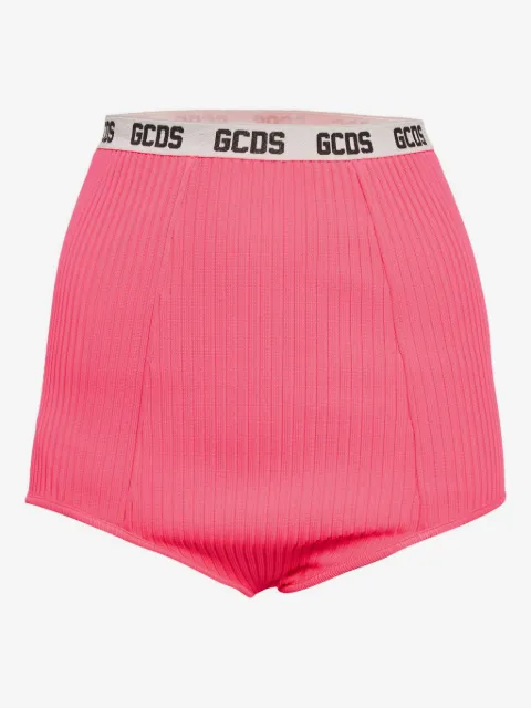 GCDS ribbed logo-band shorts