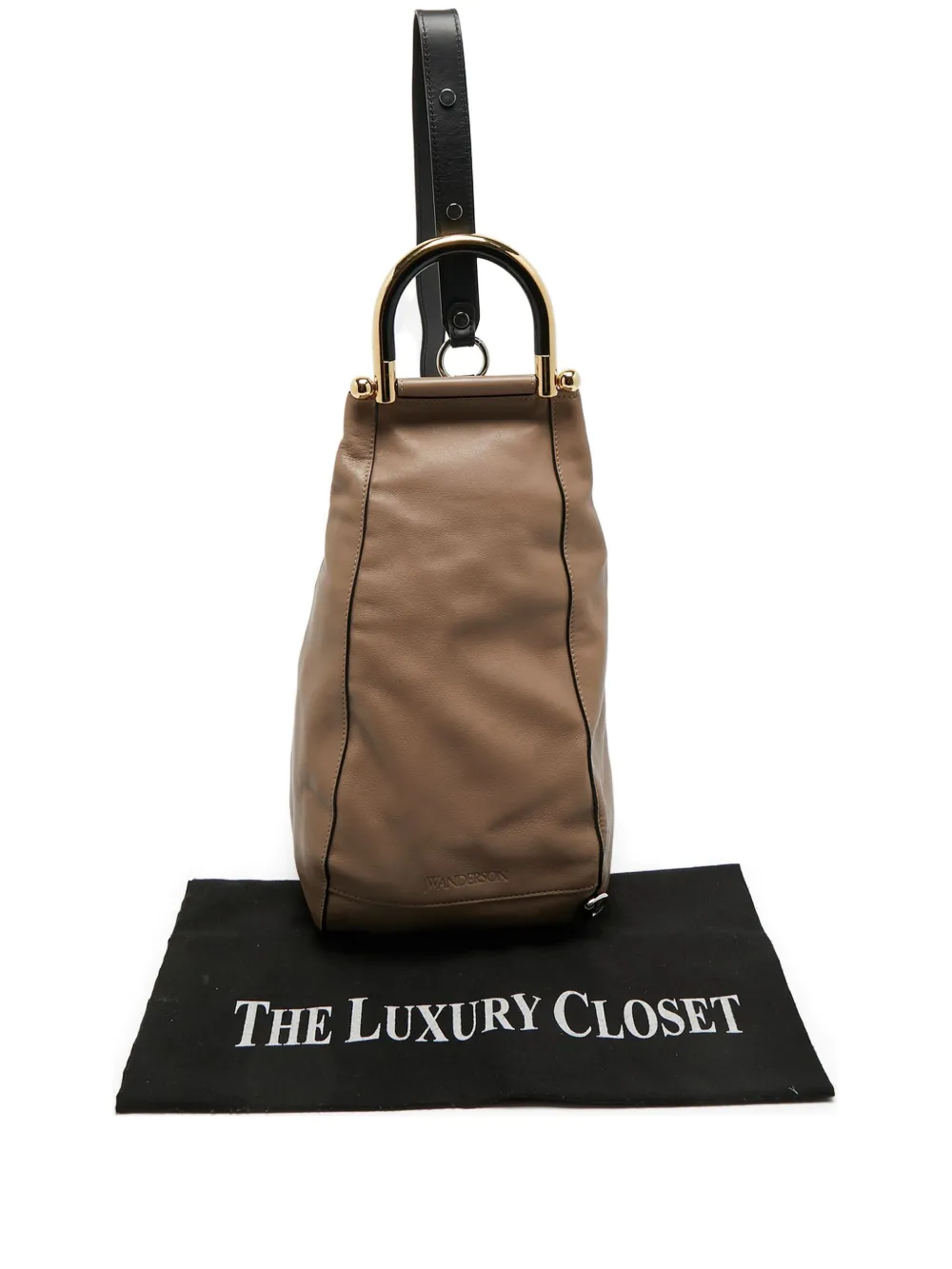 Pre-owned Jw Anderson Leather One-shoulder Backpack In Neutral