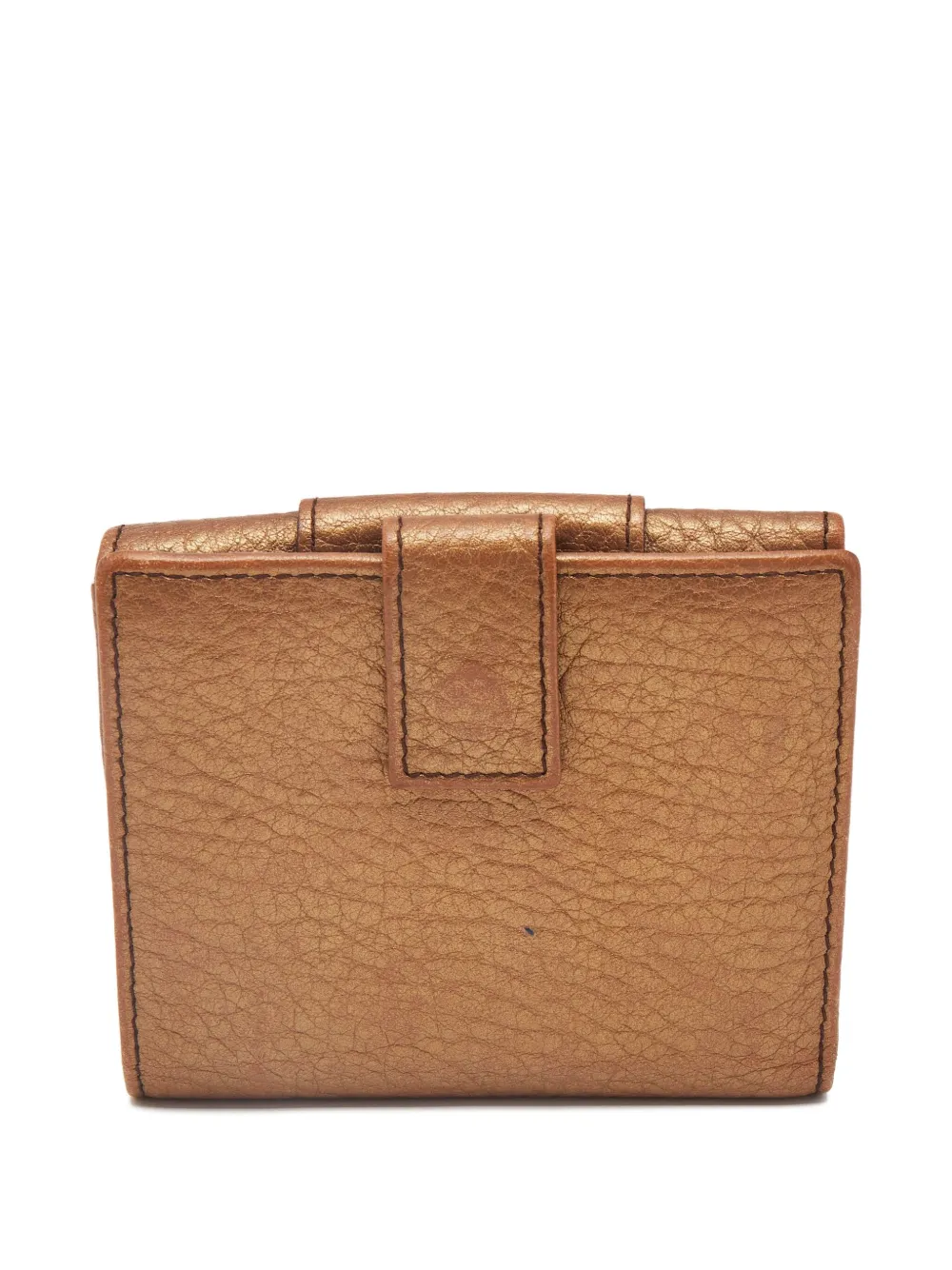 Pre-owned Dolce & Gabbana Metallic-trimmed Flap Wallet In Brown