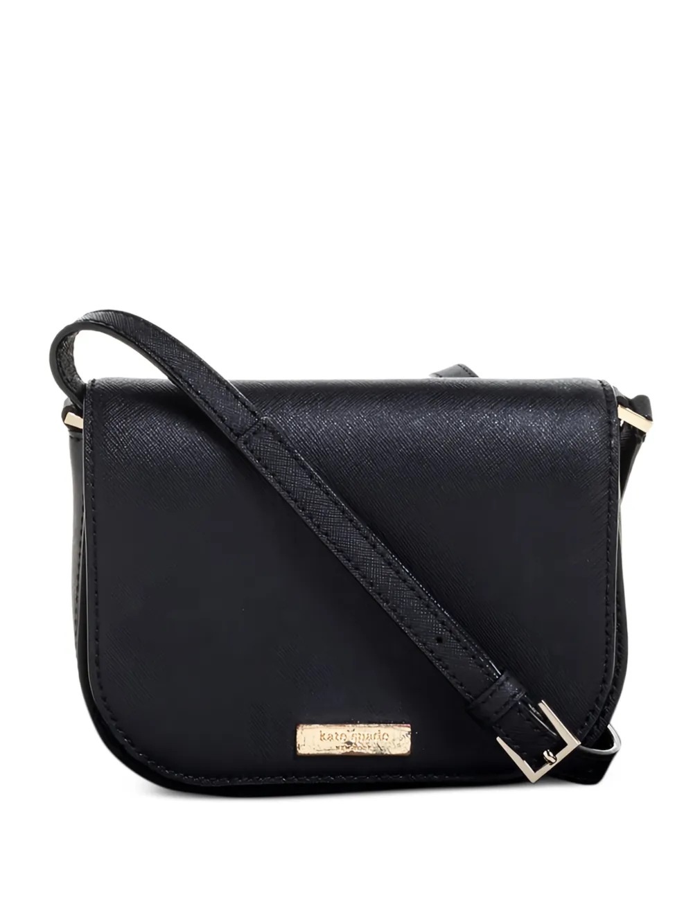 Kate Spade flap-top logo-plaque shoulder bag - Nero