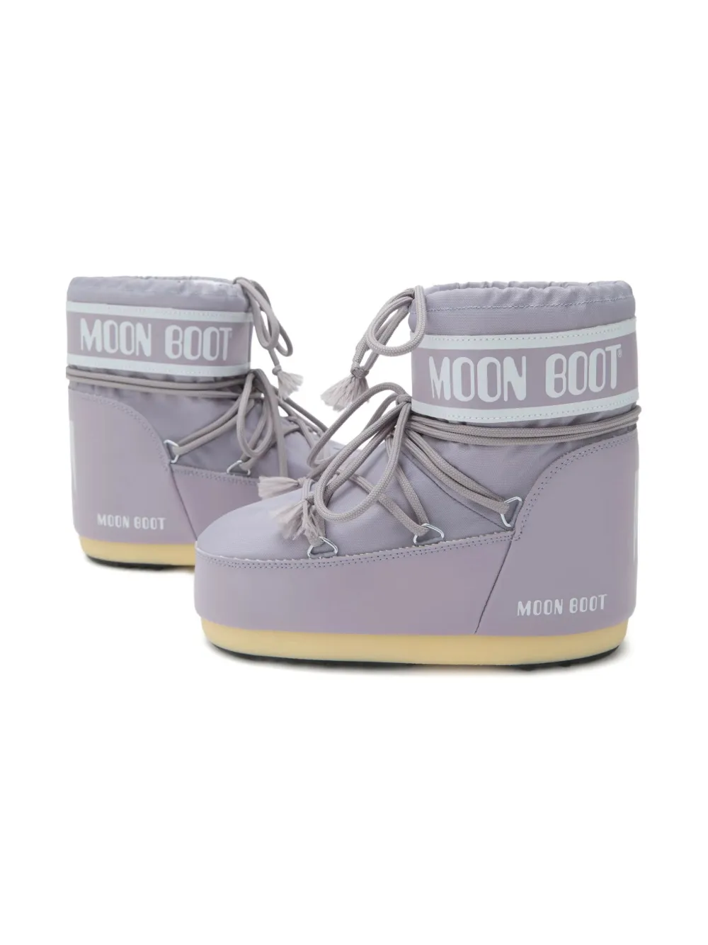 Moon Boot Kids Icon Low Lilac logo-print lace-up boots Paars