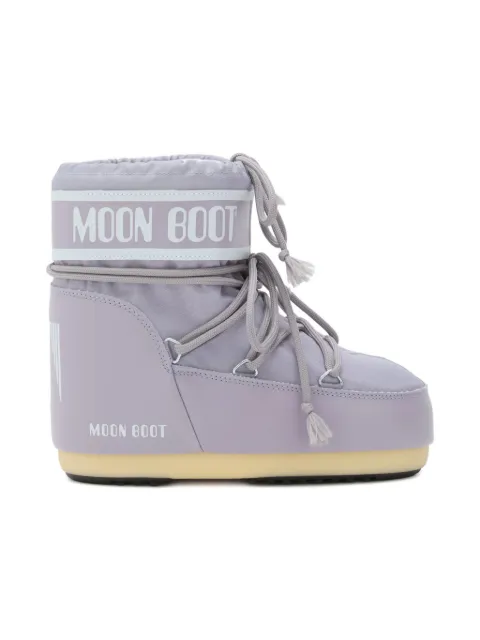 Moon Boot Kids Icon Low Lilac logo-print lace-up boots