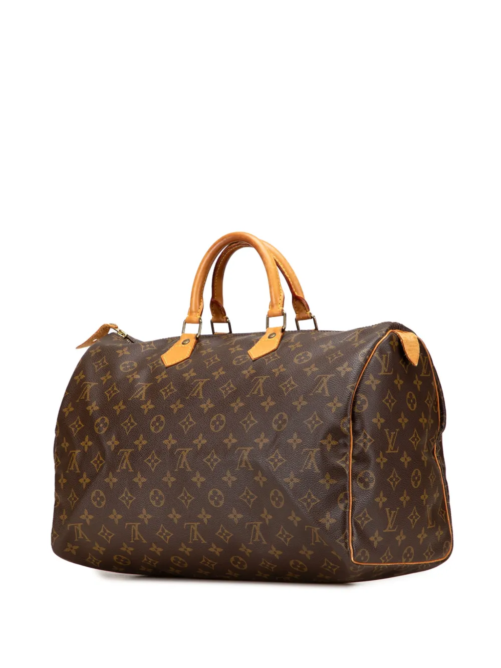 Pre-owned Louis Vuitton 1992 Monogram Speedy 40 Boston Bag In Brown