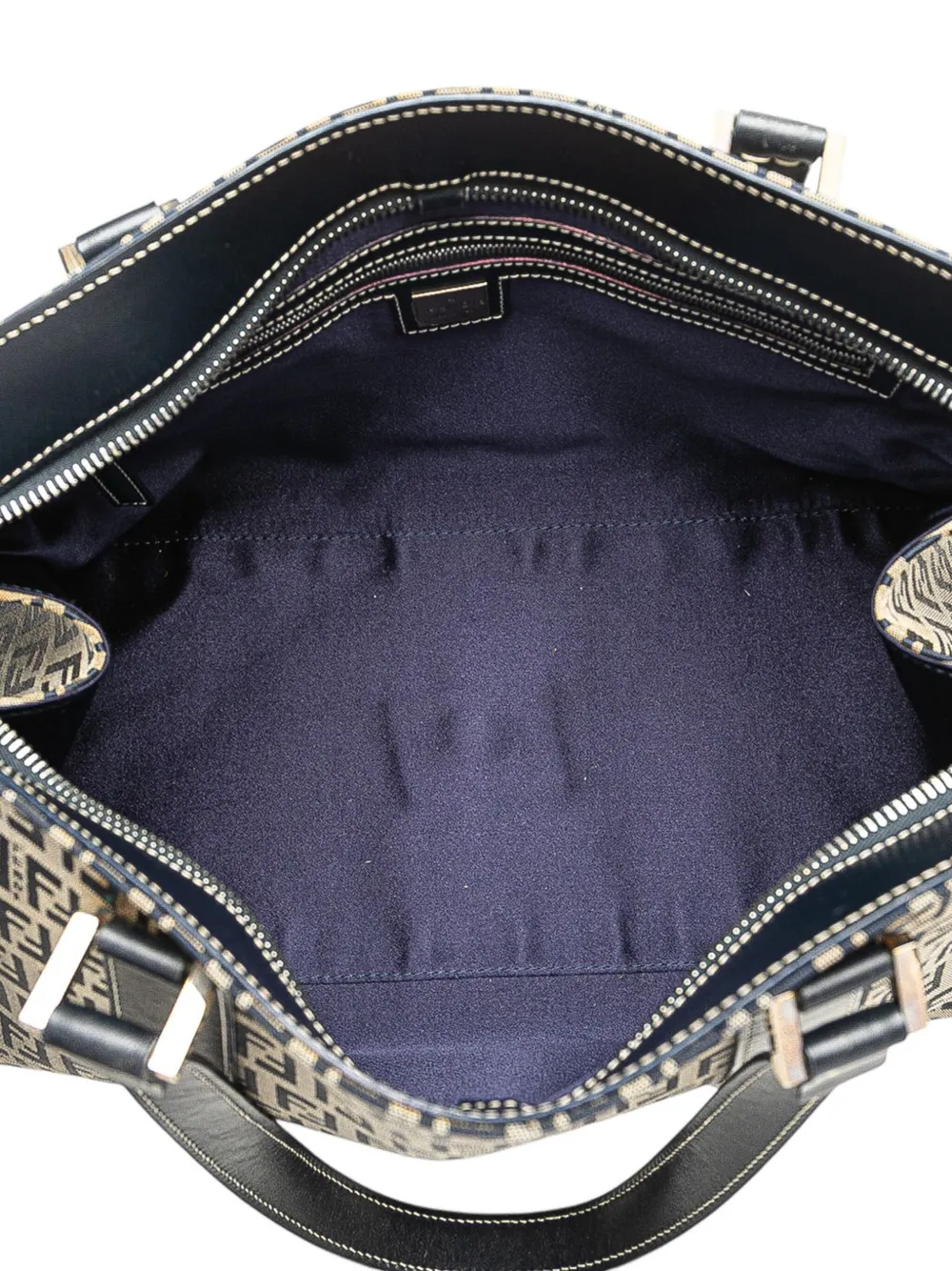 Pre-owned Fendi 2000-2010 Zucchino Canvas Handbag In Blue