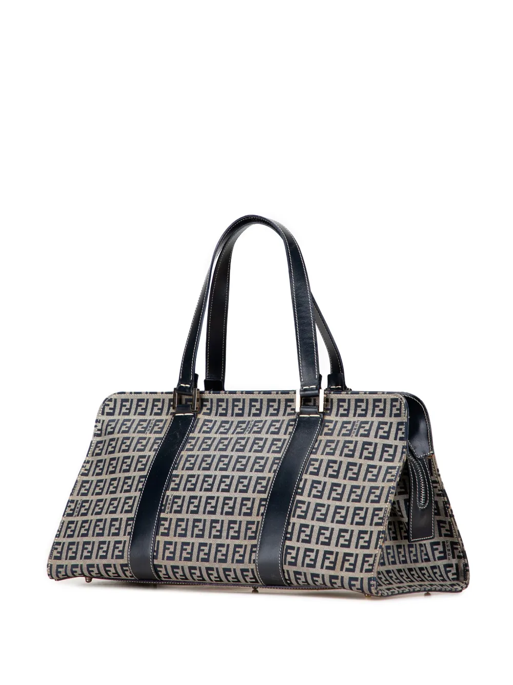Pre-owned Fendi 2000-2010 Zucchino Canvas Handbag In Blue