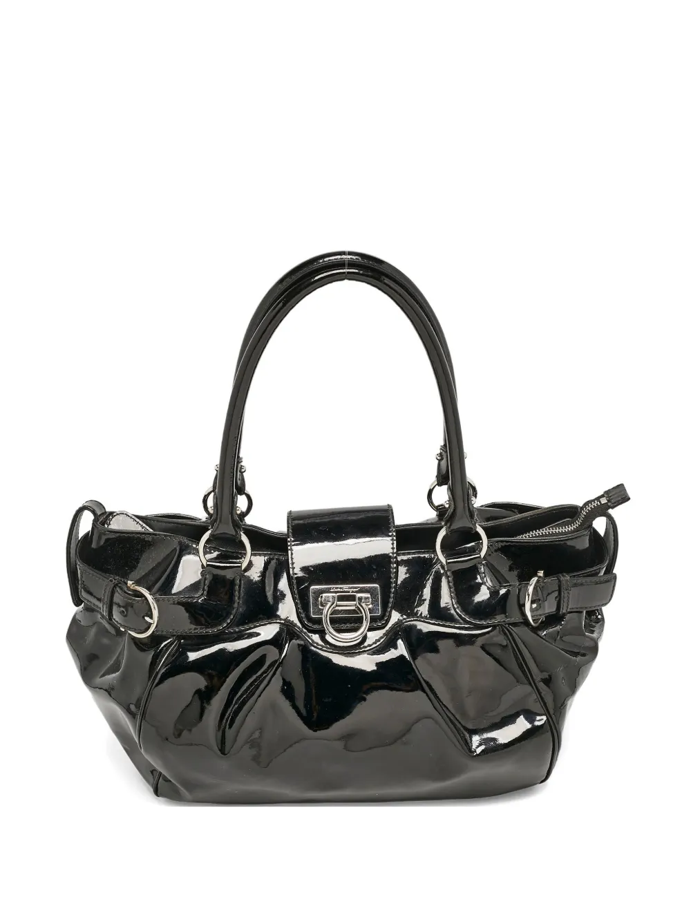 Pre-owned Ferragamo Marisa Satchel Bag In Black