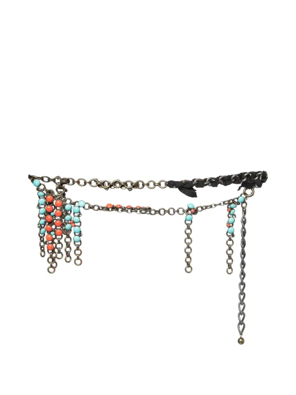 Lanvin Pre-owned Beaded Chain Belt in Metallic