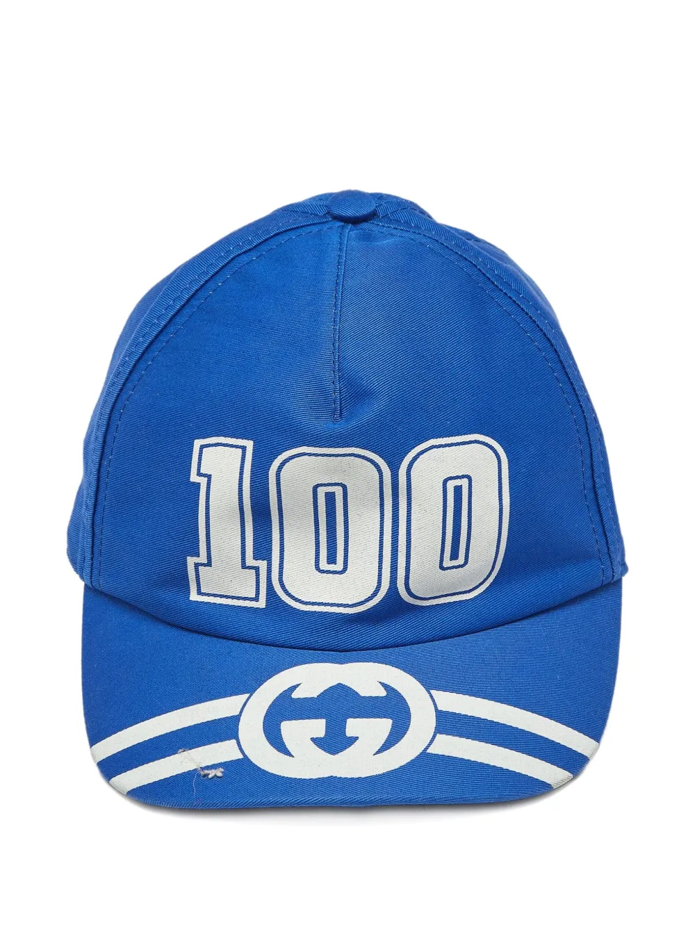 Pre-owned Gucci College Cotton Baseball Cap In Blue