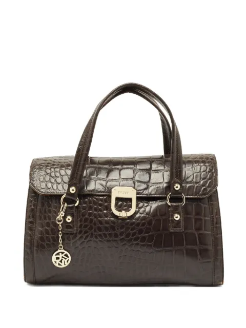 DKNY croc-embossed leather tote bag