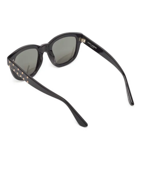 Saint Laurent Pre-Owned Studded Square Sunglasses | Black  display picture 1