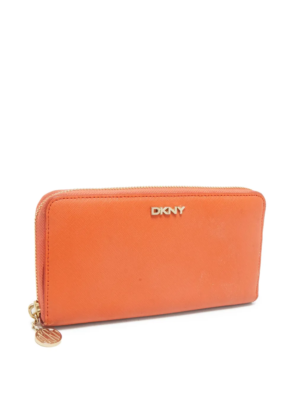 DKNY+portefeuille+zippe+à+plaque+logo+-+Orange