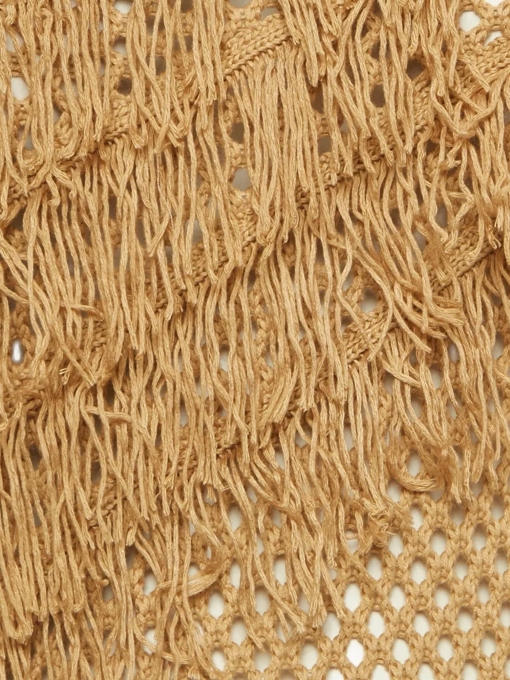 TULAROSA Pre-owned Peek A Boo Crochet Fringed Mini Dress In Brown