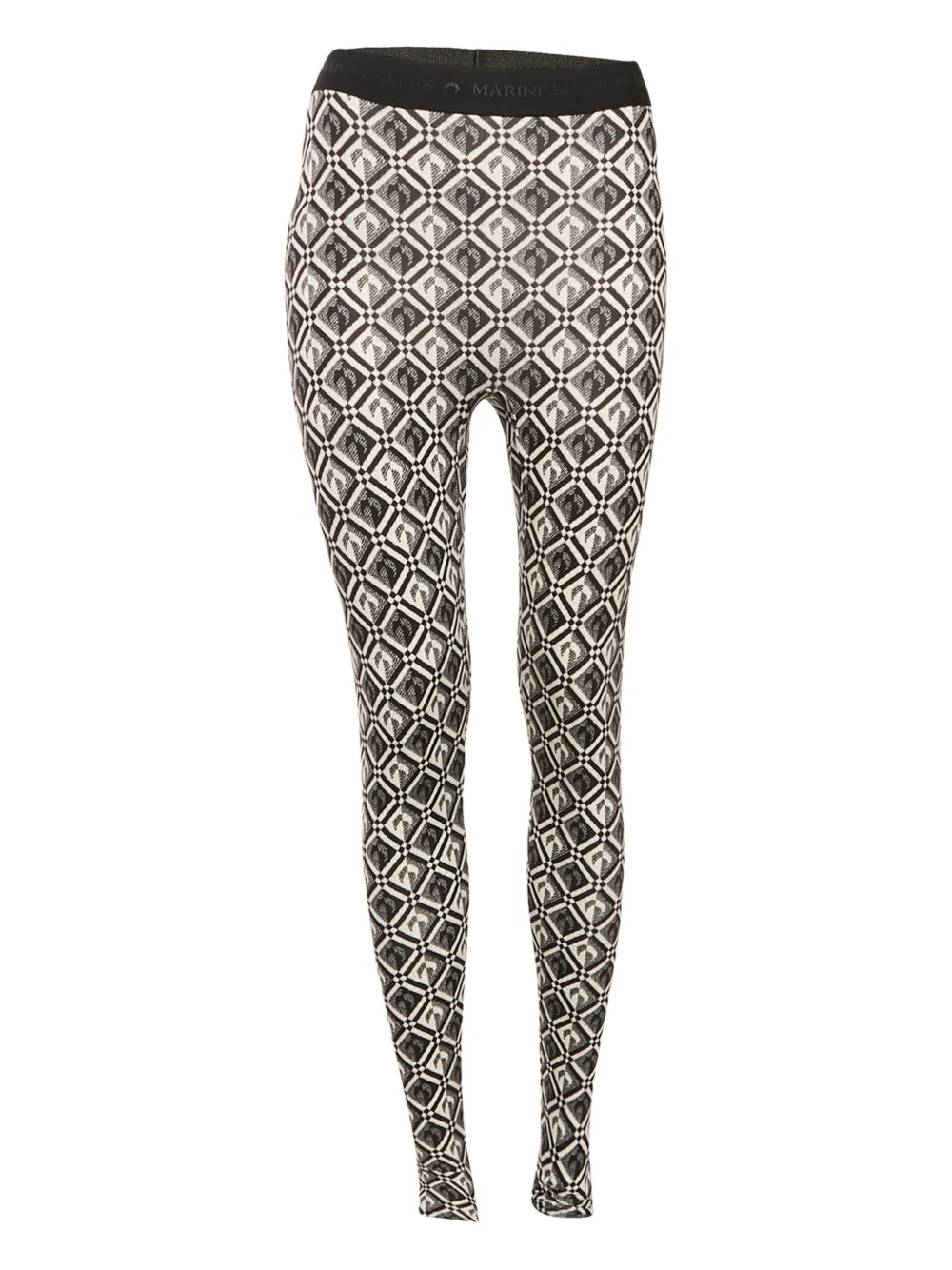 Marine+Serre+legging+à+imprime+Moon+-+Noir