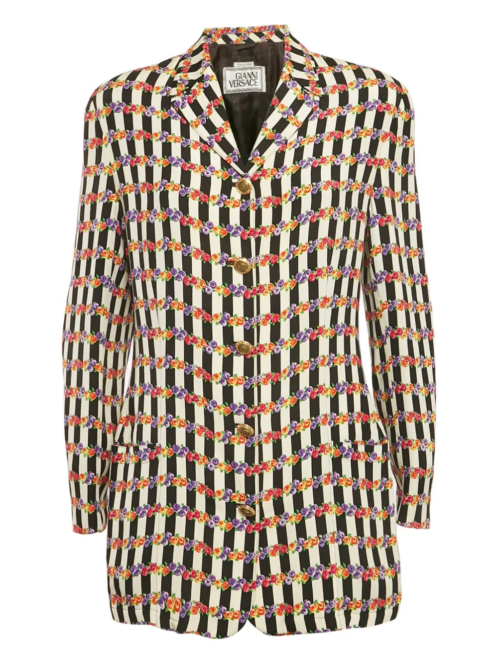 Pre-owned Versace Silk Single-breasted Blazer In Neutral