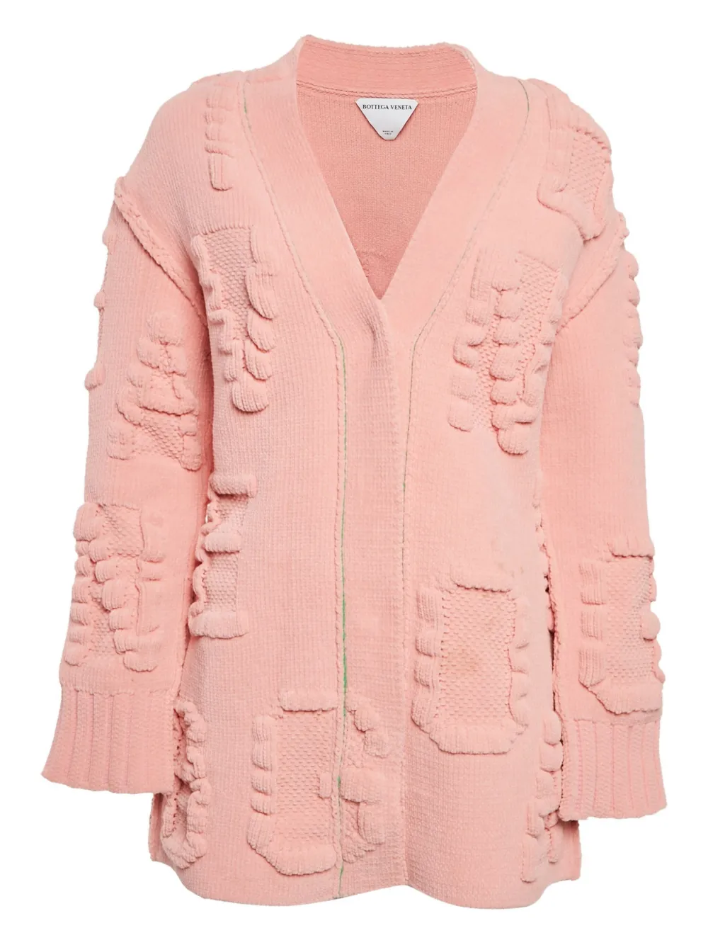 Pre-owned Bottega Veneta Textured Cardigan In Pink