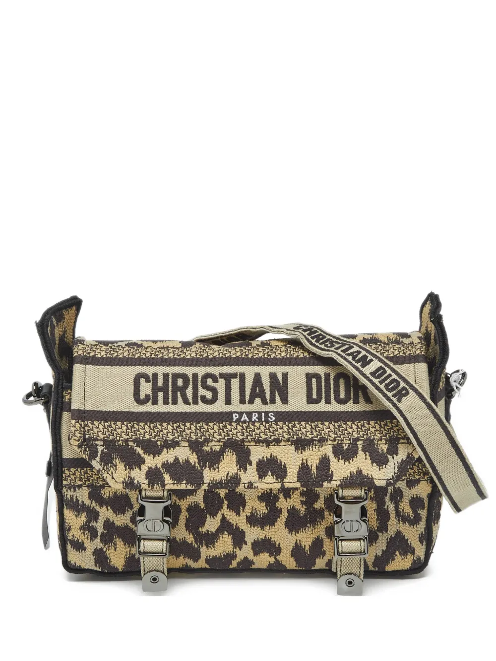 Christian Dior Pre-Owned Diorcamp leopard-print shoulder bag - Brown