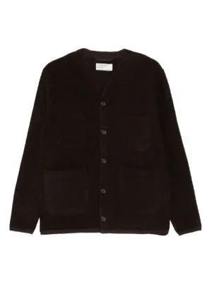 tricot COMME des GARCONS 丸襟ウールカーディガン Comme Des Garçons Shirt カーディガンレイヤー シャツ | ブルー
