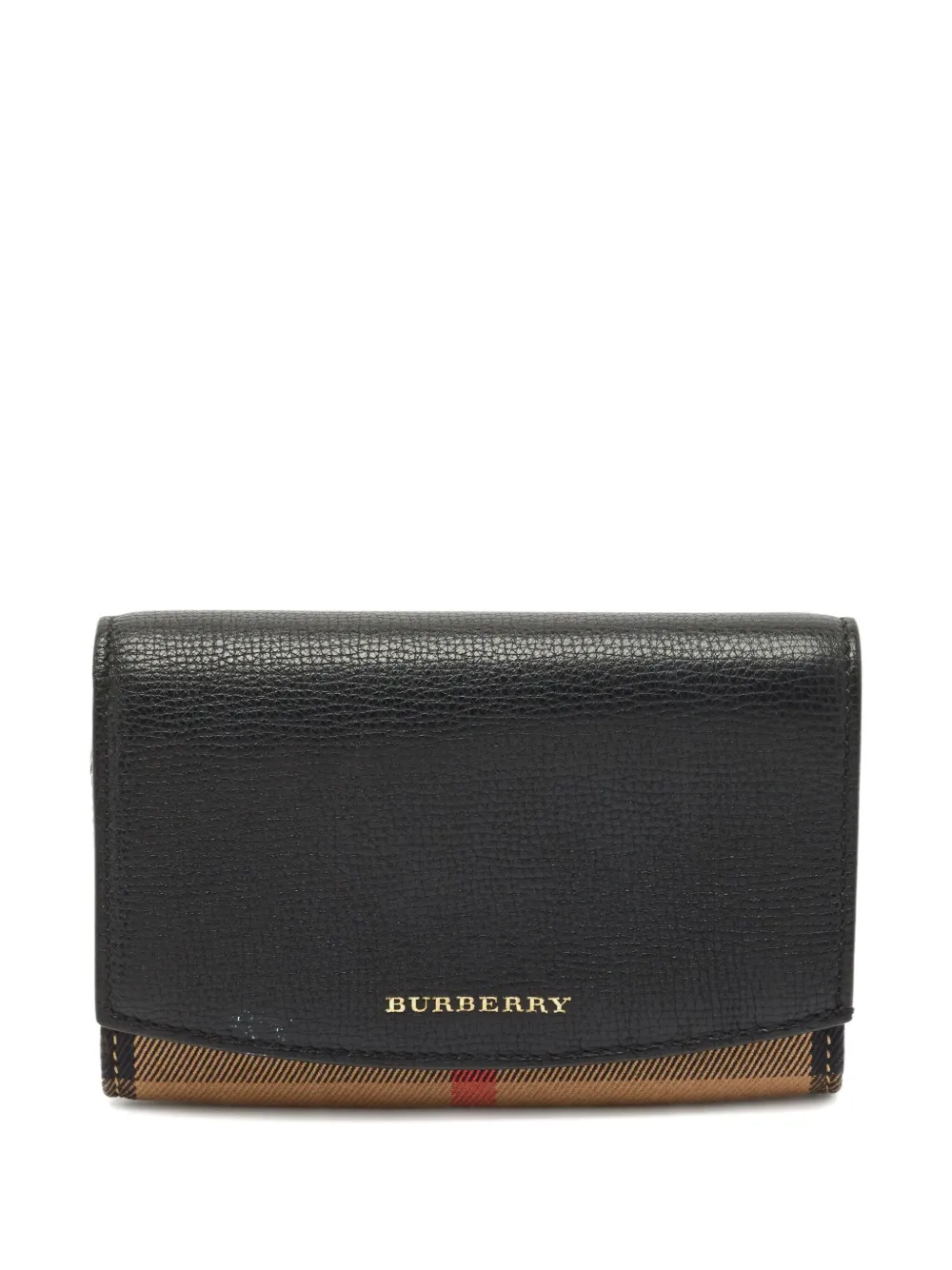 Pre-owned Burberry Wellington Leather Wallet In Black