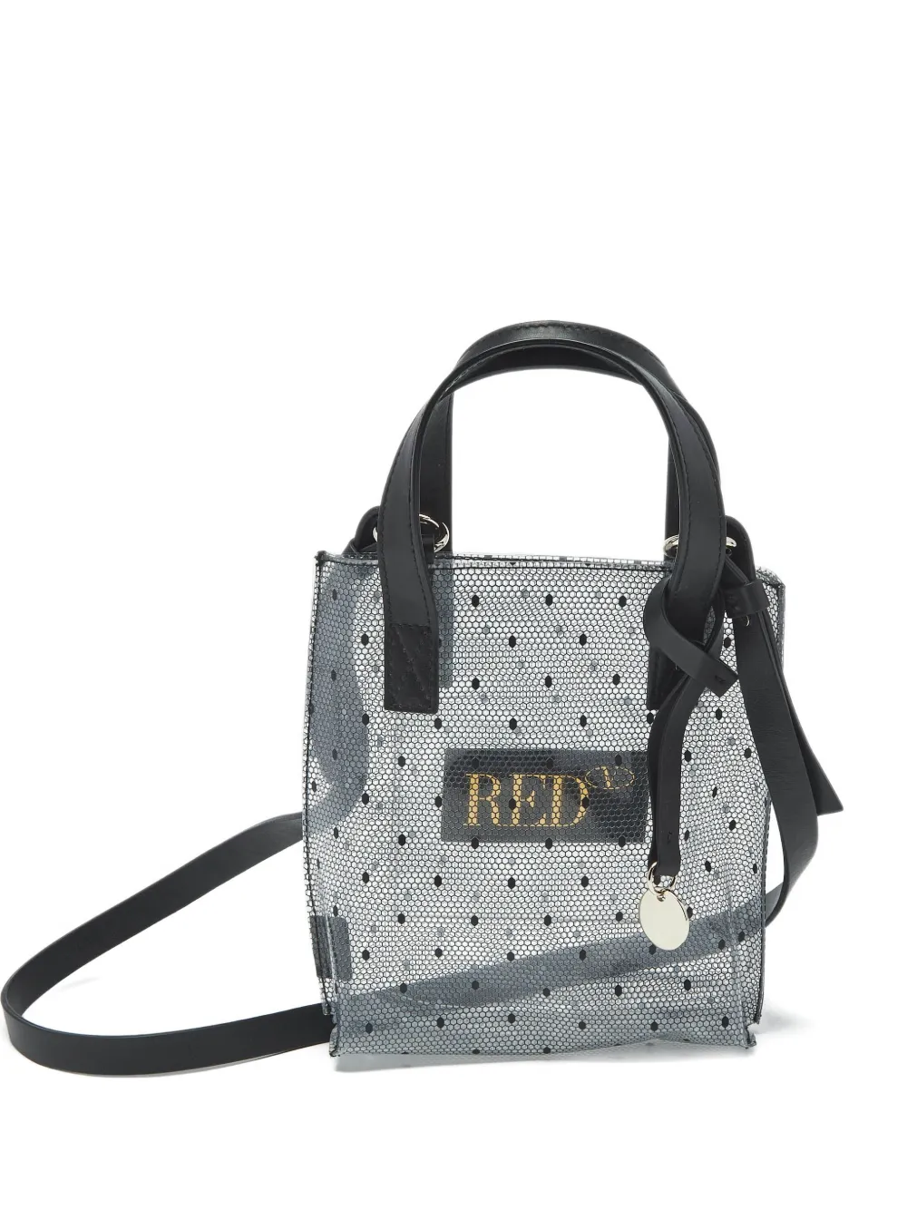 Red Valentino Vintage Borsa a spalla in rete con motivo a pois - Nero