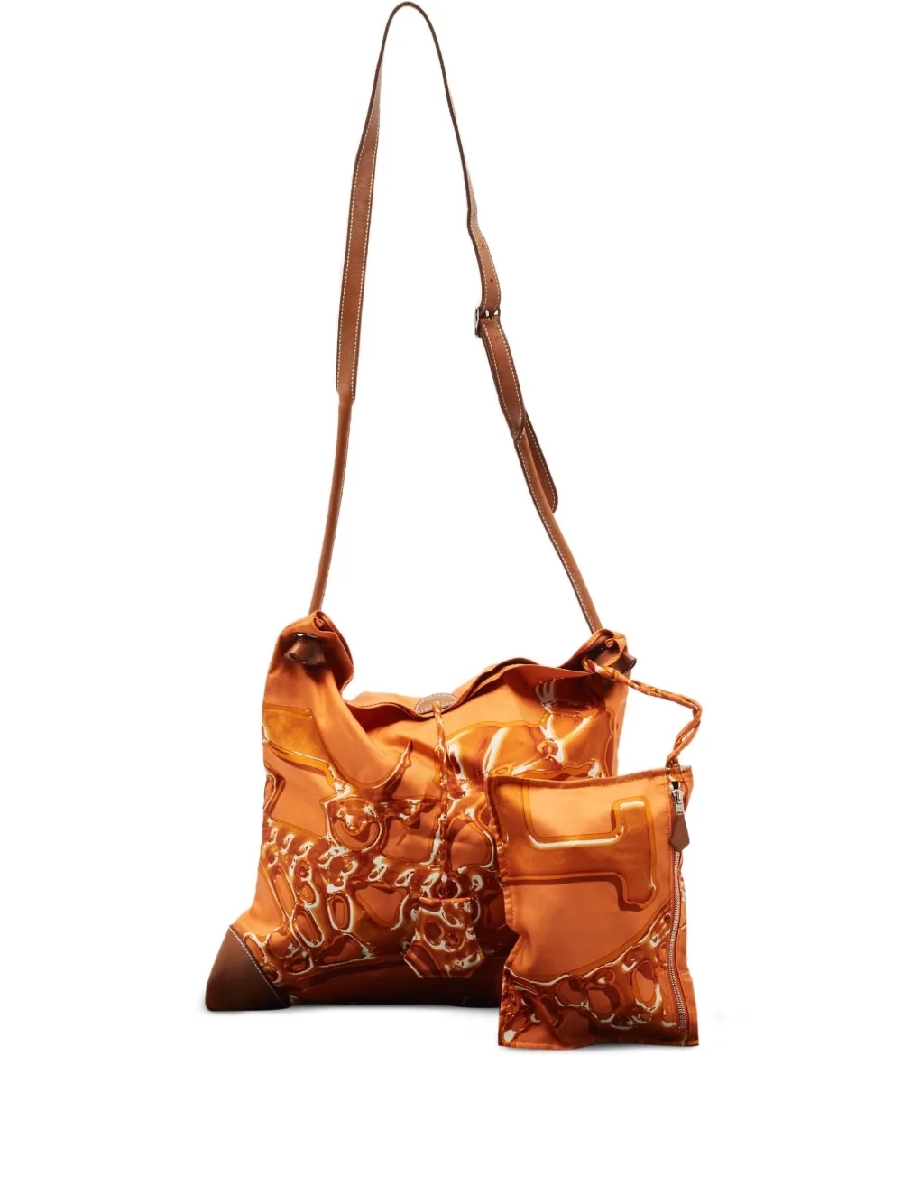 Pre-owned Hermes Silky City 33 Shoulder Bag In Orange