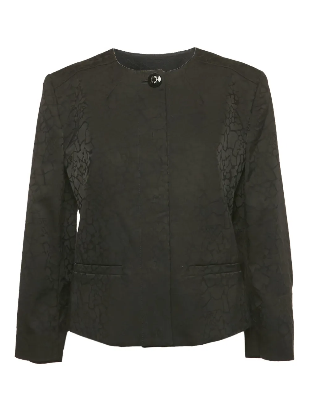 Pre-owned Versace Jeans Couture Jacquard-pattern Tailored Jacket In Black