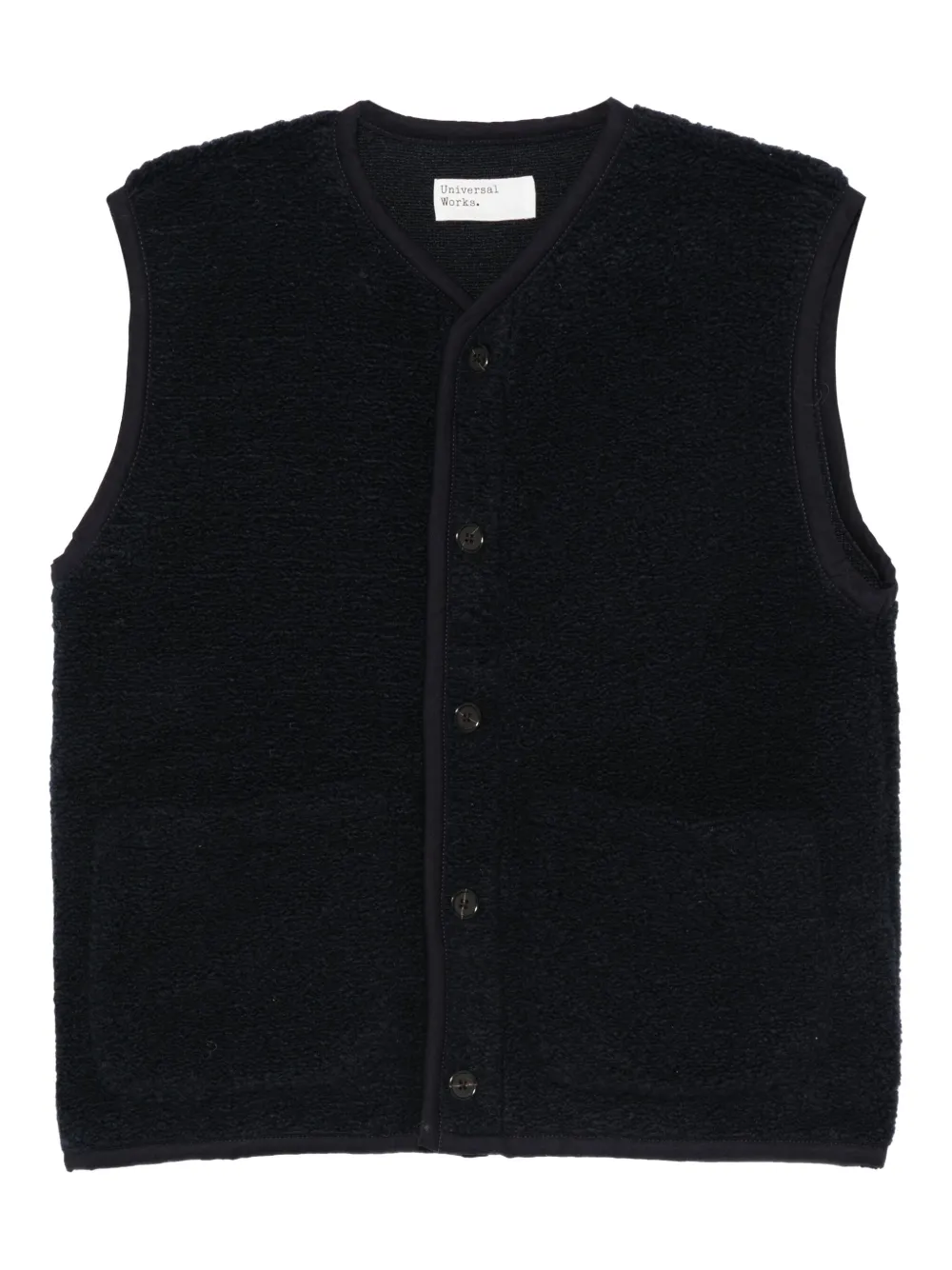 Universal Works button-fastening vest - ブルー Universal Works button-fastening vest - ブルー