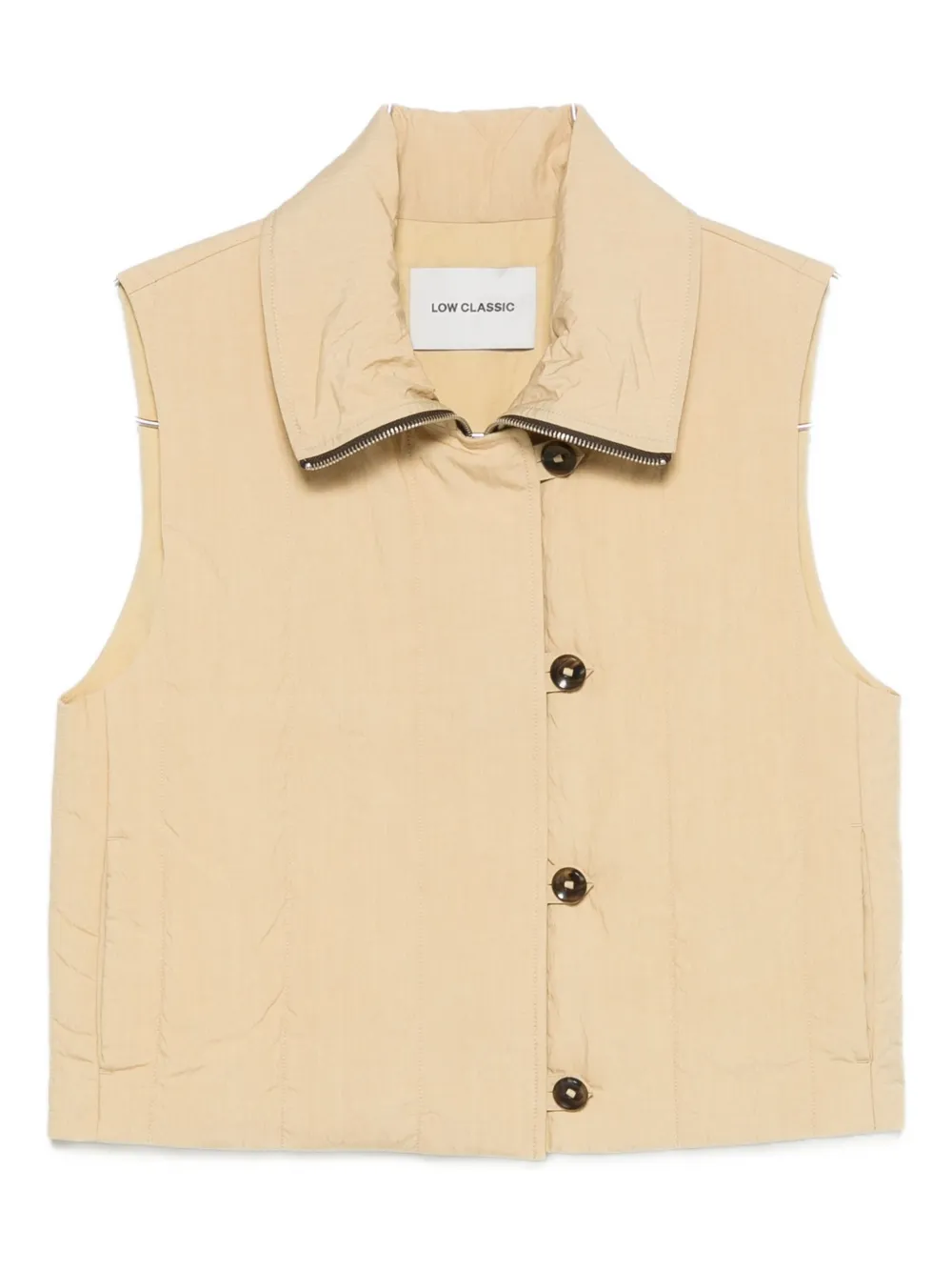 Low Classic Quilted Gilet In Neutral
