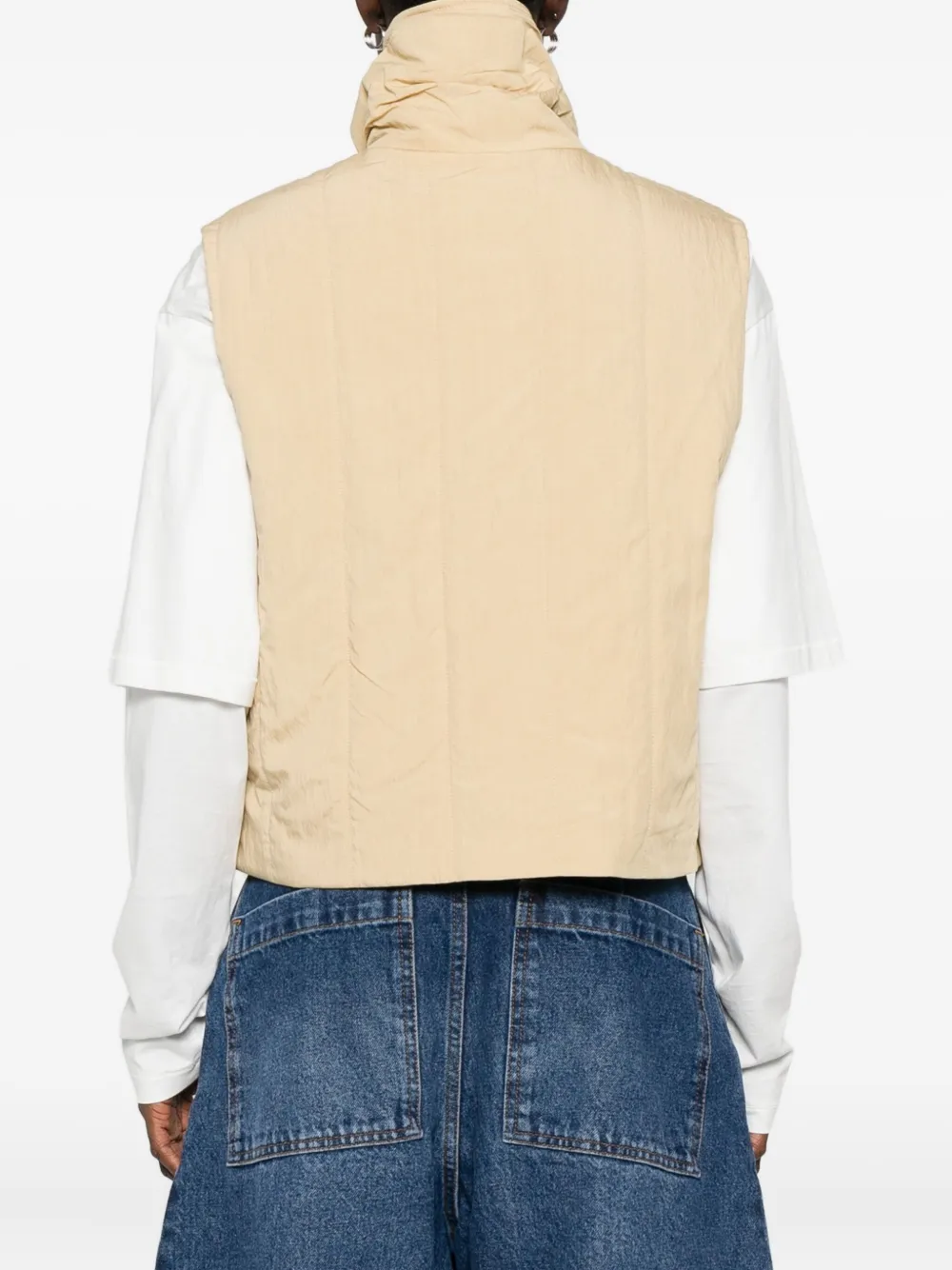Low Classic Quilted Gilet In Neutral