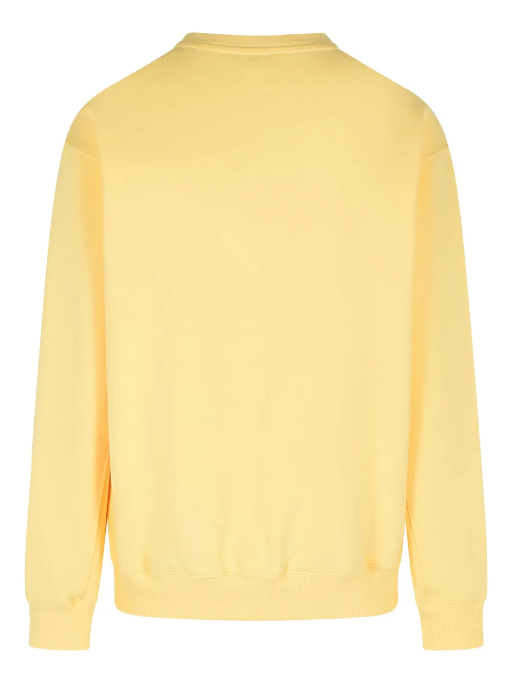 New Balance Cotton Crew Neck Sweatshirt With Ribbed Cuffs In Yellow
